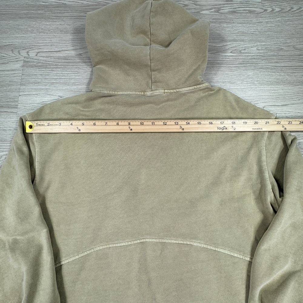 7 For All Mankind Womens Hoodie Tan Large Longline Asymmetrical Pullover Pocket - Picture 5 of 8